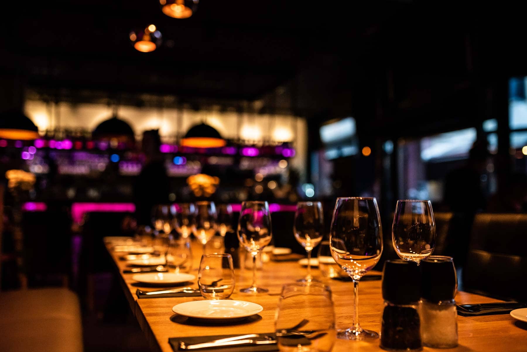 Beautiful table set for an event party or wedding reception